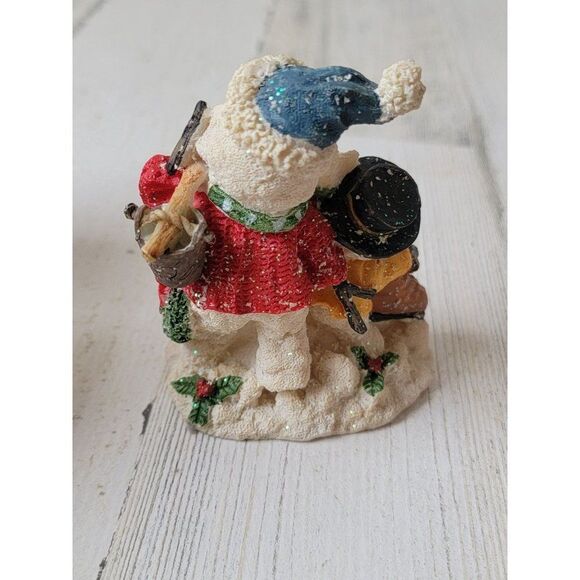 Glitter snowman father son gift haul mistletoe Xmas figure decor - Picture 3 of 7